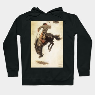 Vintage Cowboy, Bronco Buster Study by NC Wyeth Hoodie